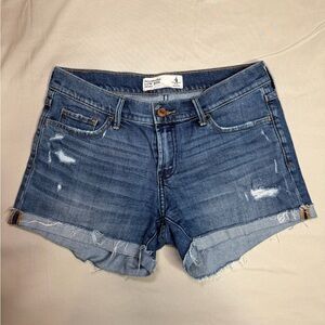 Abercrombie & Fitch Distressed Blue Jean Shorts